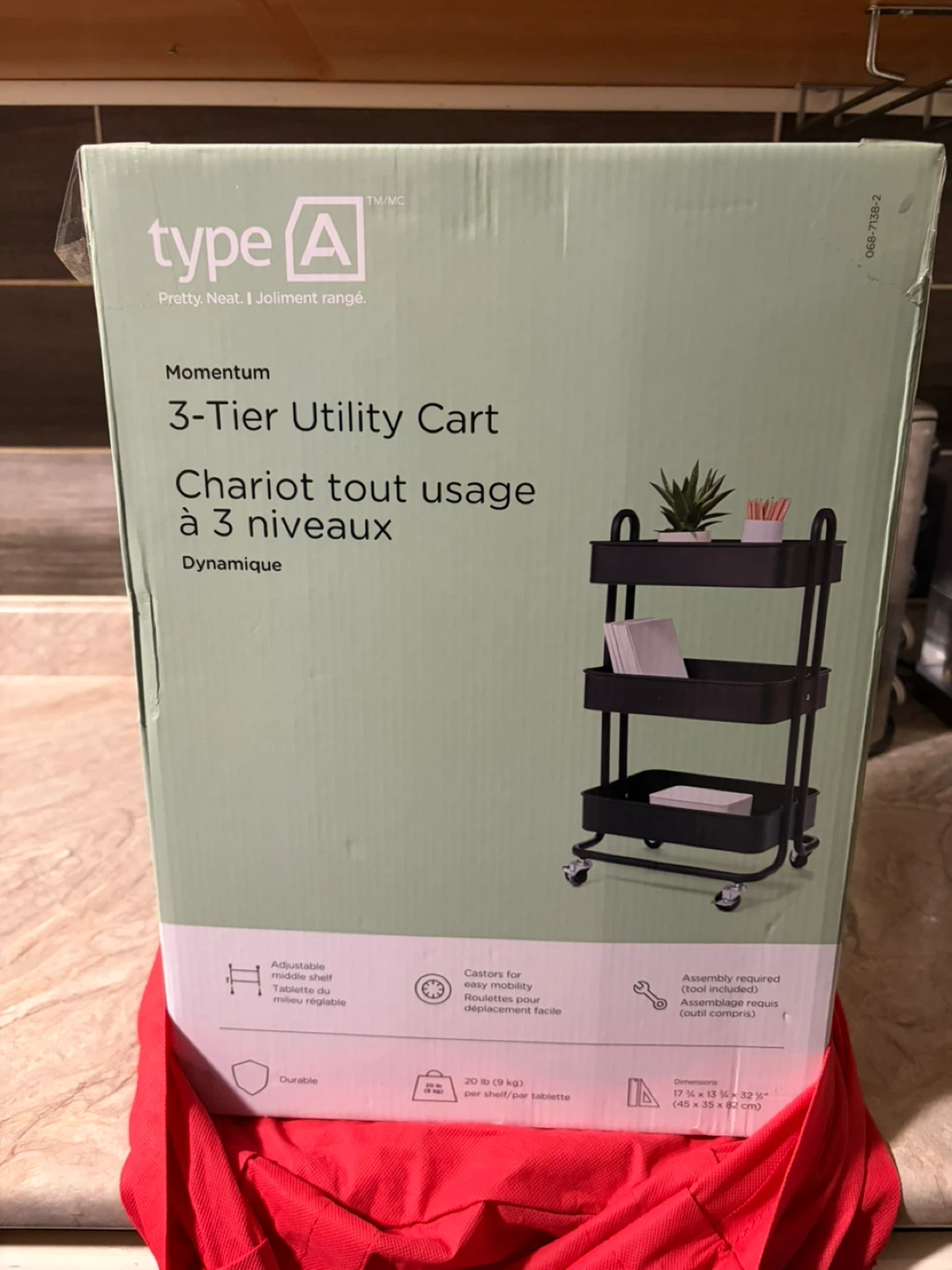 type A Momentum 3-Tier Utility Cart