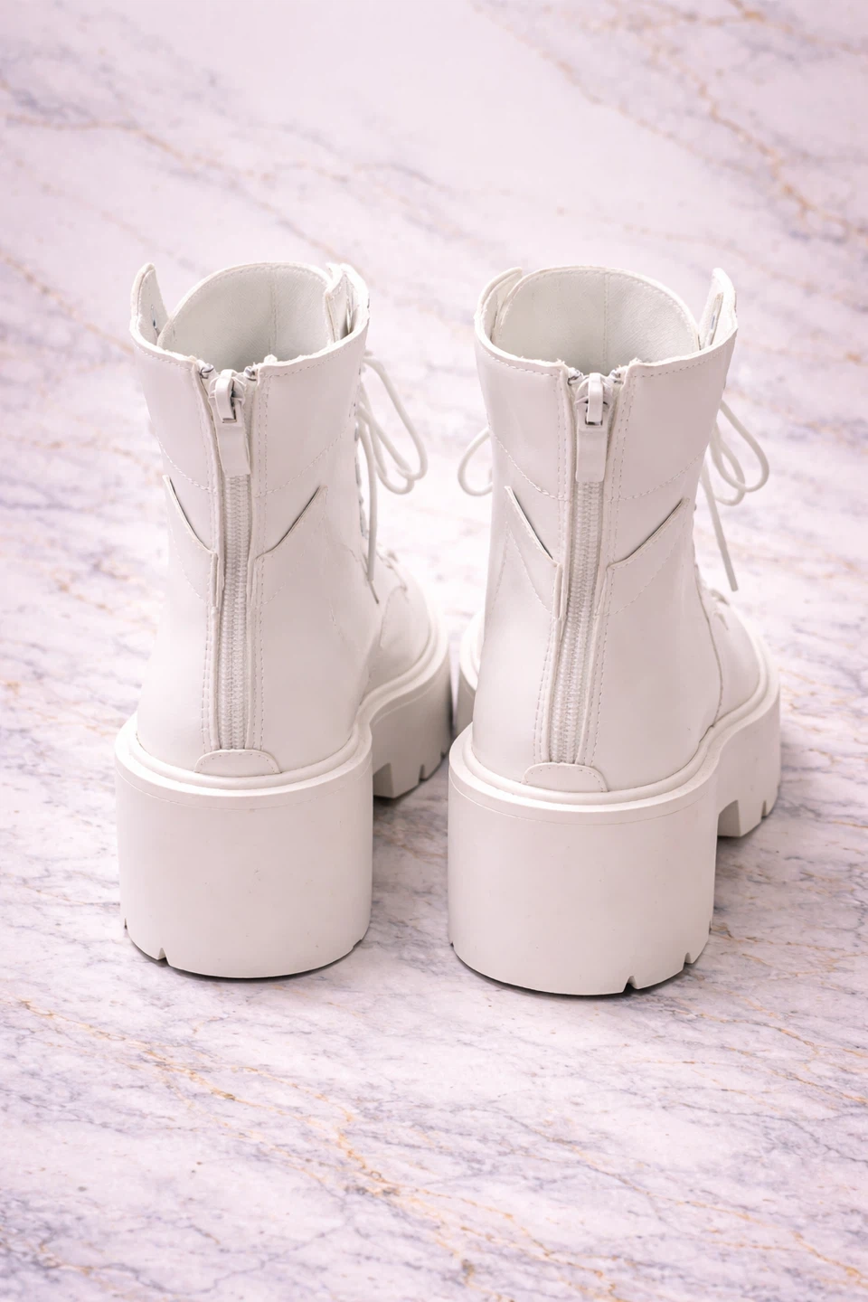 White Platform Combat Boots - photo 2
