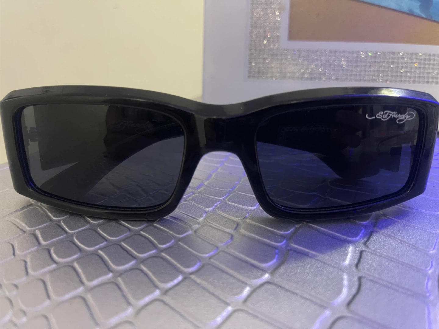 Ed Hardy Black Sunglasses with Dragon Design