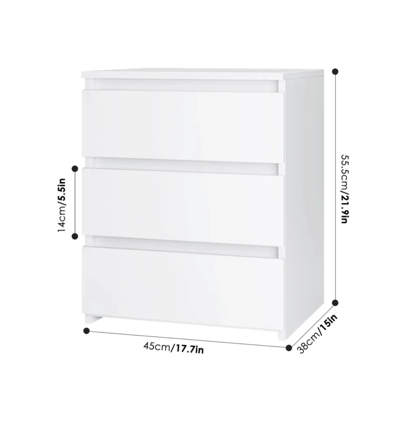 White 3-Drawer Chest