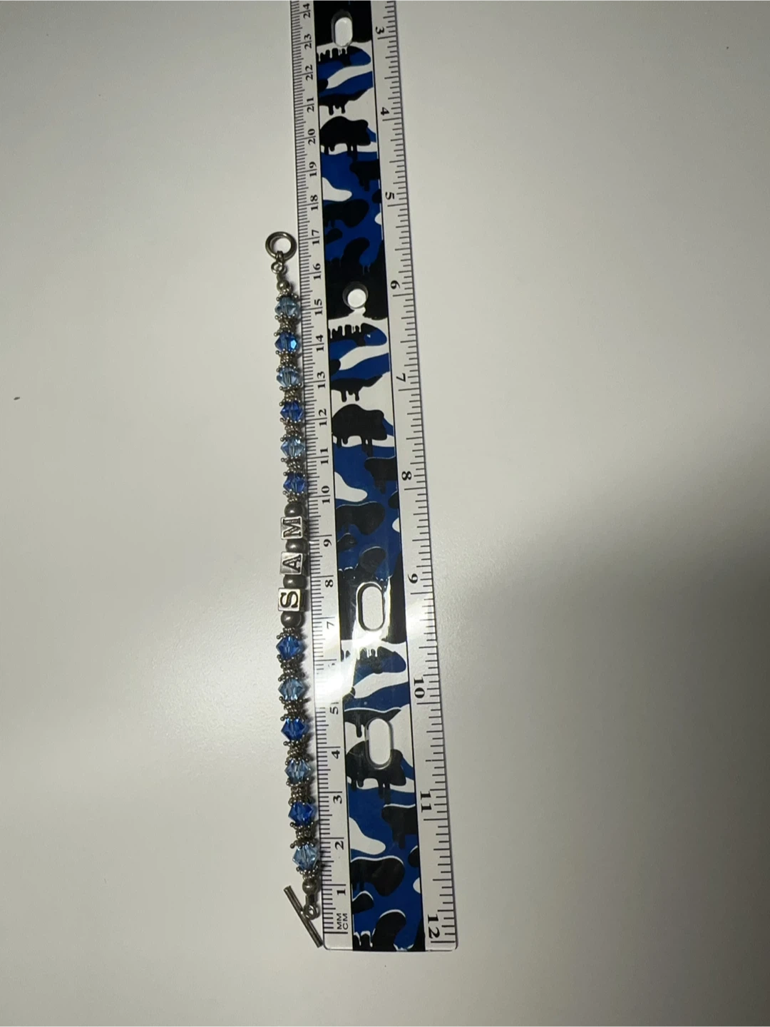 “SAM”Sterling Silver Dark/Light Blue Crystal Bracelet - photo 2