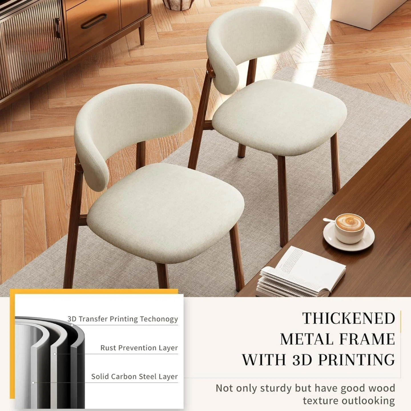 JCAJCA Upholstered Dining Chairs Set of 2 - photo 3