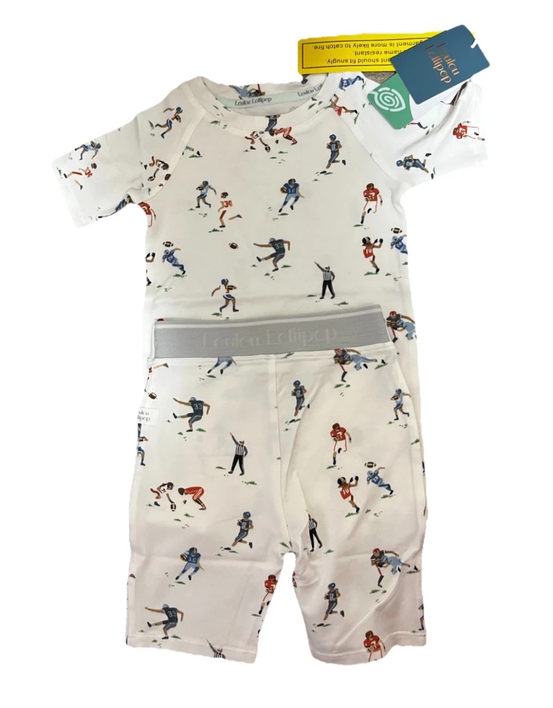 Louie & Lollipop Football Print Pajama Set