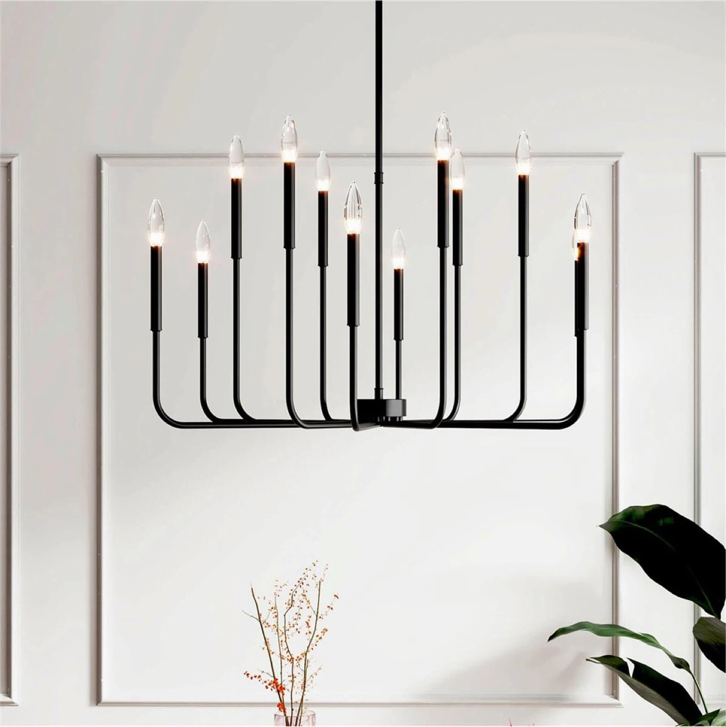 Black 12-Light Chandelier