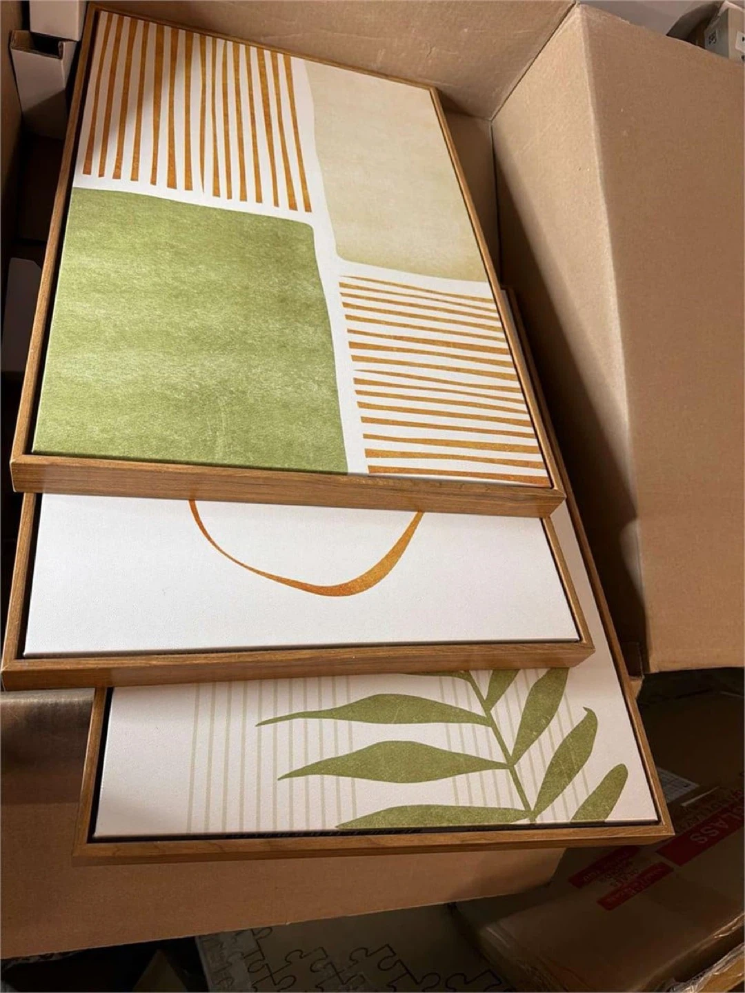Set of 3 Framed Botanical Abstract Wall Art Prints - photo 4