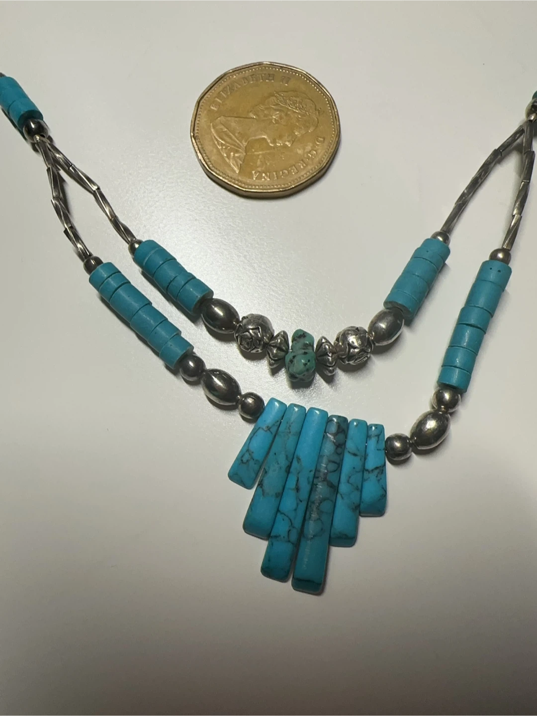 Turquoise and Liquid Silver Necklace - photo 2