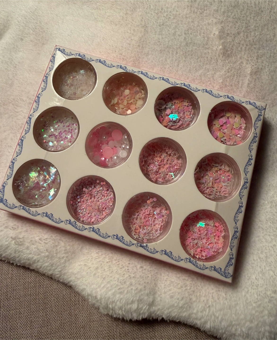 12-Piece Glitter Set - Pink & Holographic Shapes