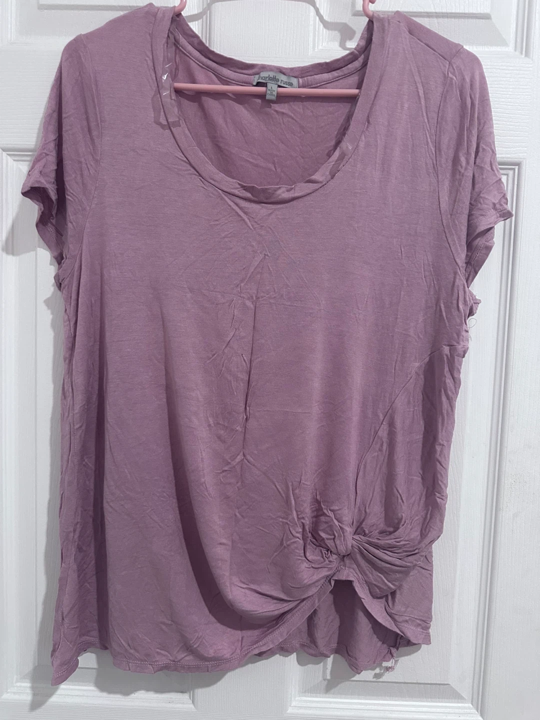 Charlotte Russe Women's Purple T-Shirt Size L