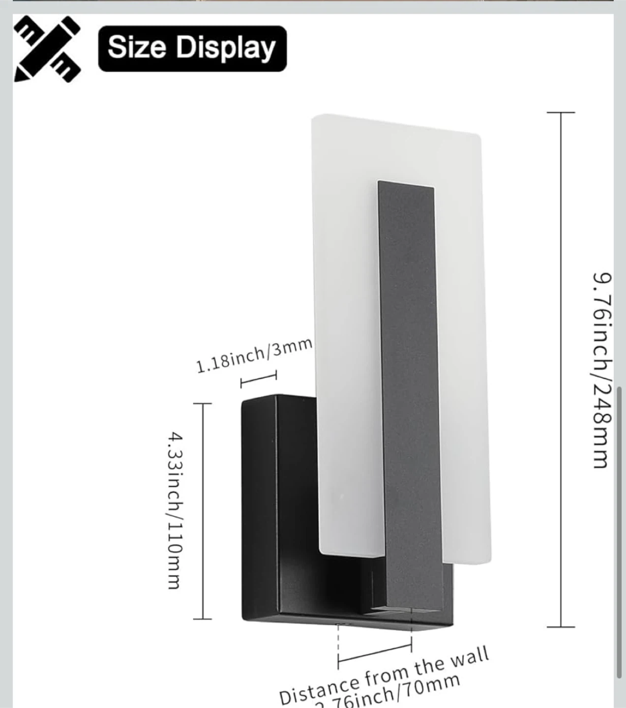 JOOSENHOUSE Modern LED Wall Sconces 3000K Warm White - photo 5