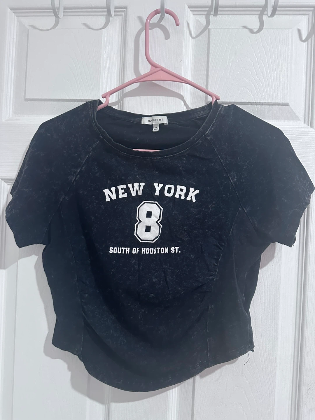 Black New York 8 Crop Top