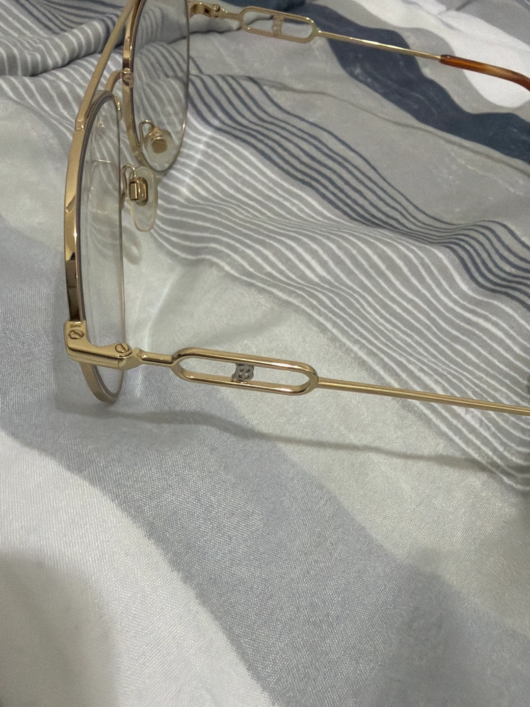 Burberry Aviator Style Eyeglasses Frames - Gold - photo 3