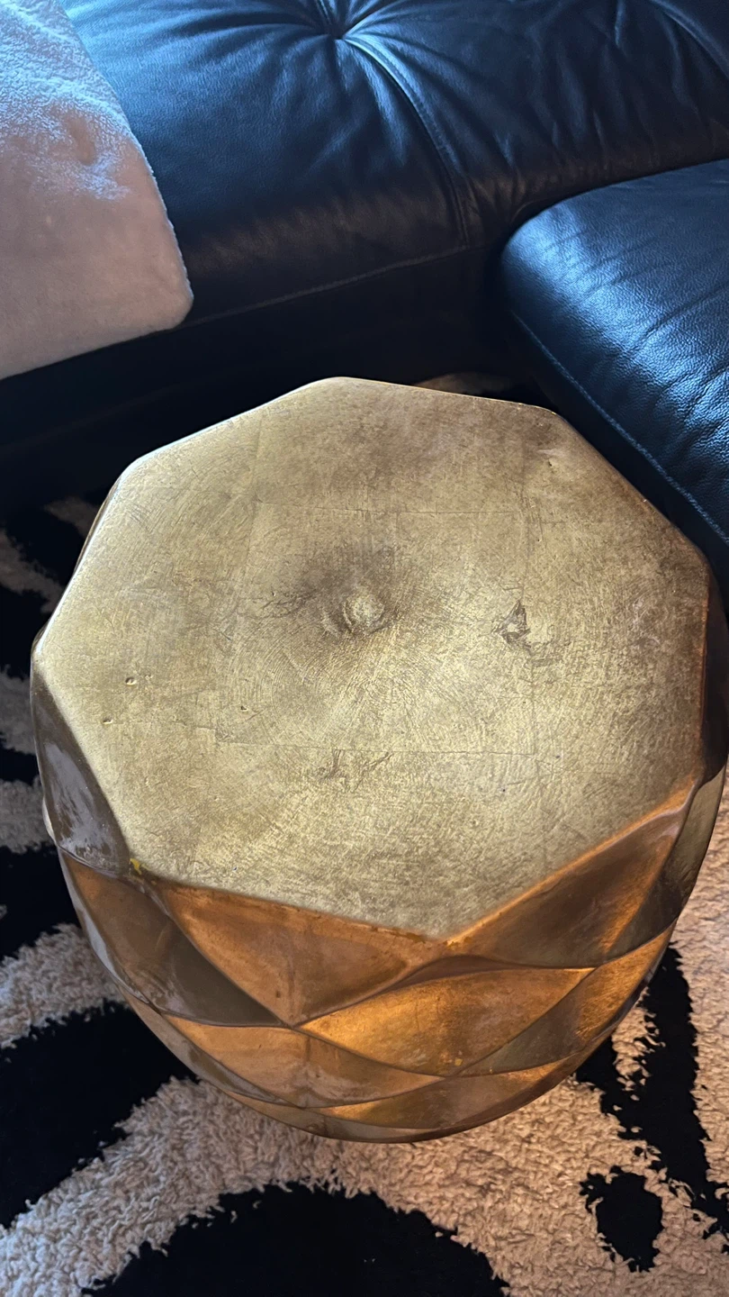 2x Gold Geometric Accent Table / Stool - photo 5