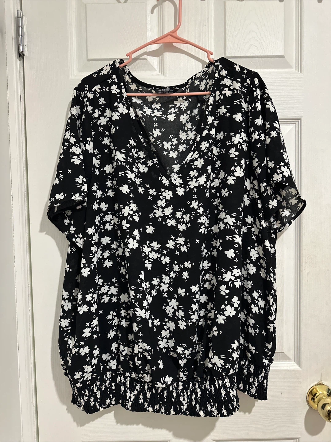 BloomChic Black Floral V-Neck Blouse