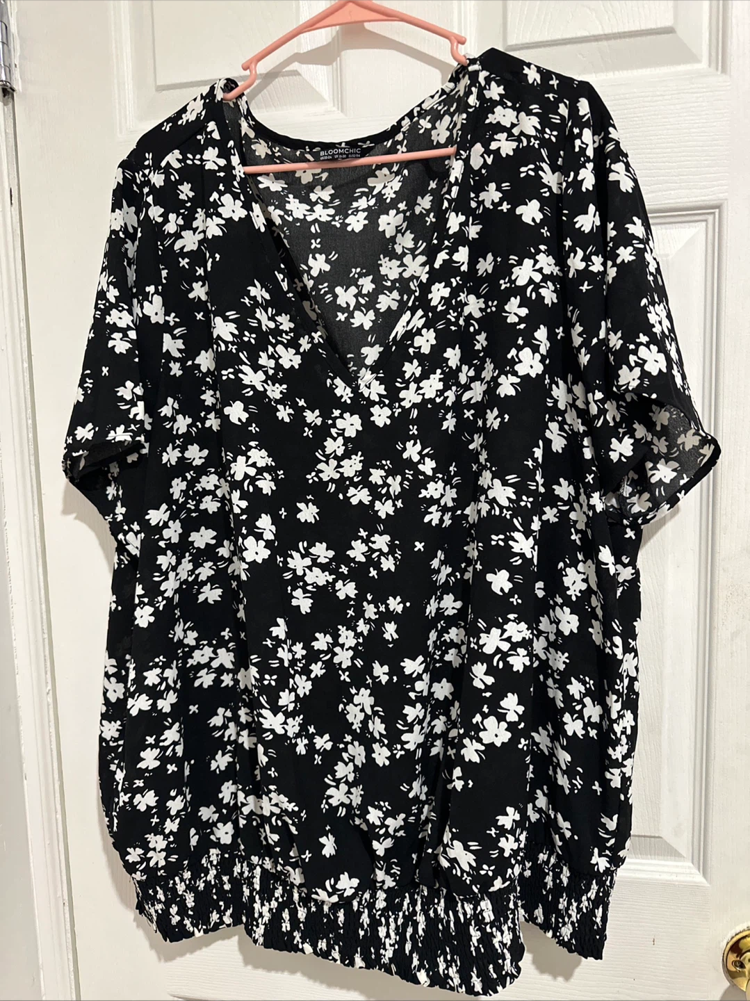 BloomChic Black Floral V-Neck Blouse - photo 3
