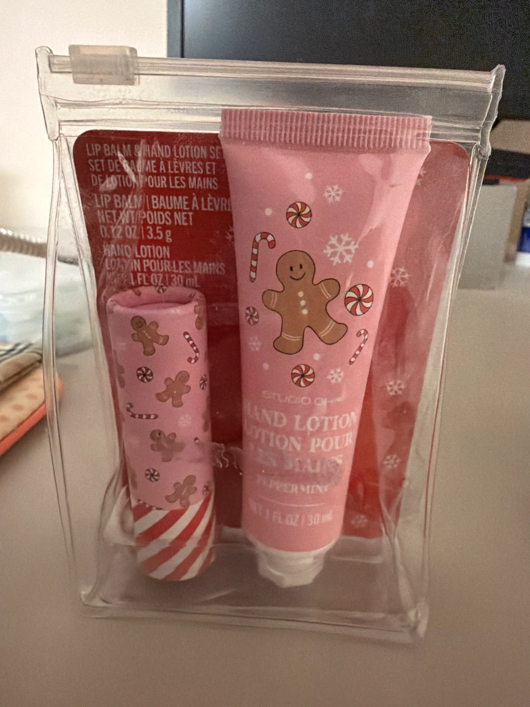 Gingerbread & Candy Canes Lip Balm & Hand Lotion Set