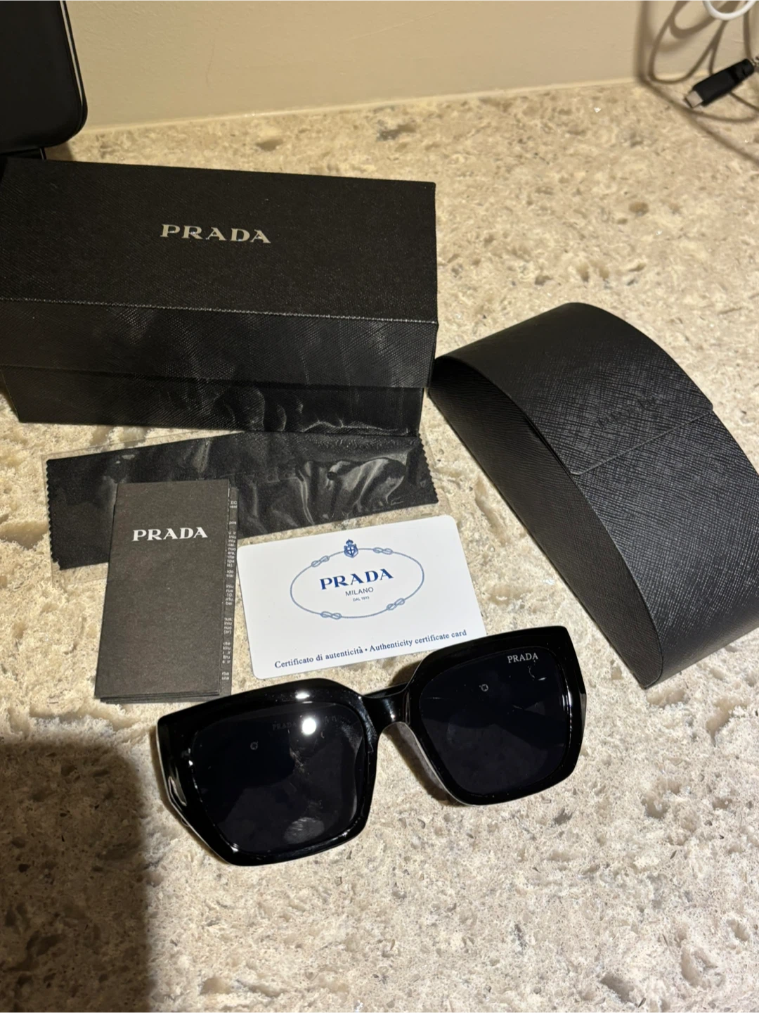 Prada Black Sunglasses with Case and Box - photo 4