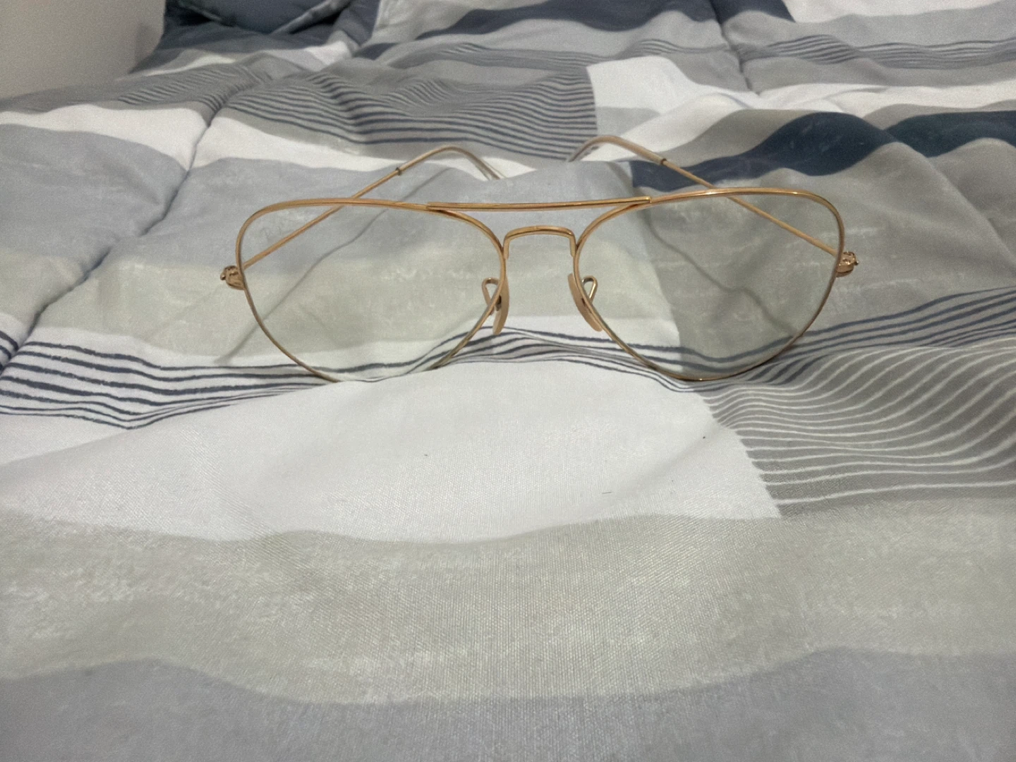 Gold Aviator Style Eyeglasses Frames