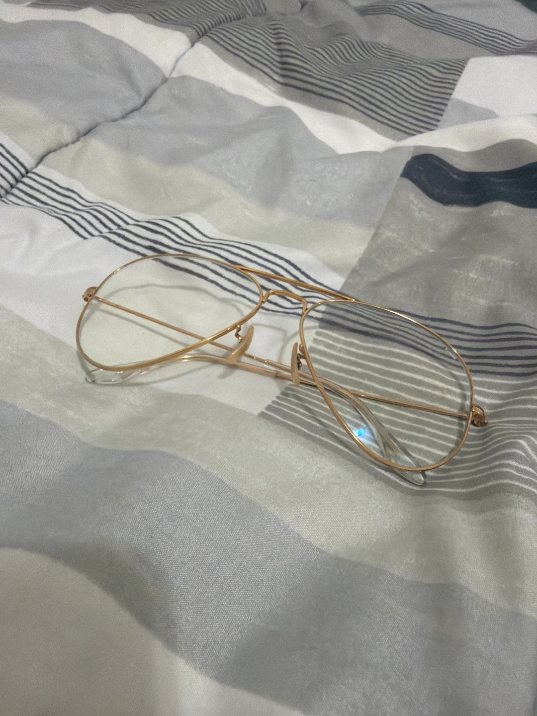Gold Aviator Style Eyeglasses Frames - photo 2