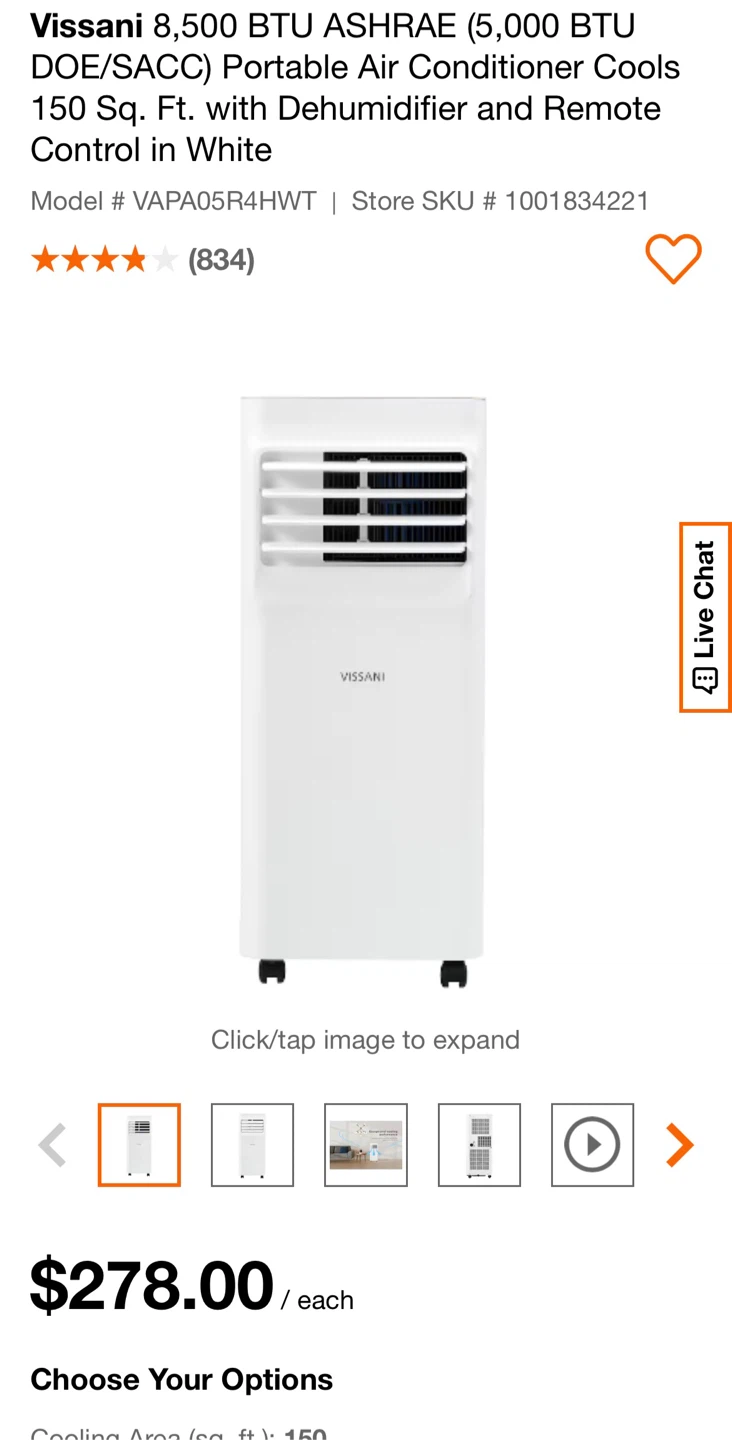 VISSANI Portable Air Conditioner