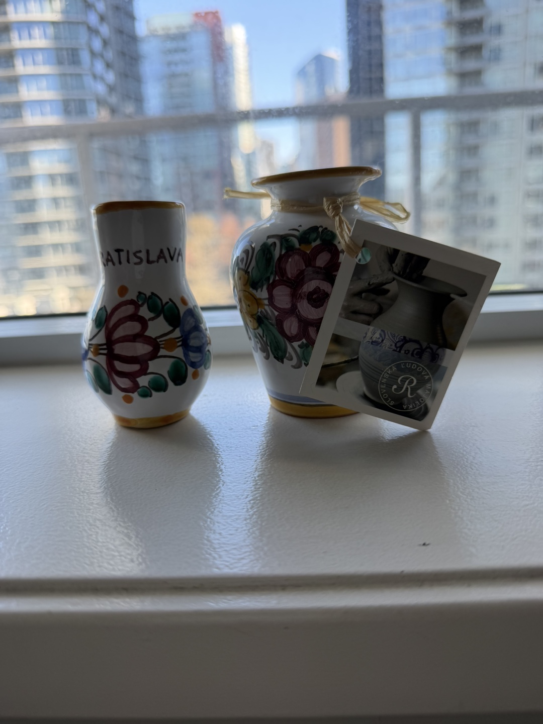 Bratislava Souvenir Vases - Set of 2