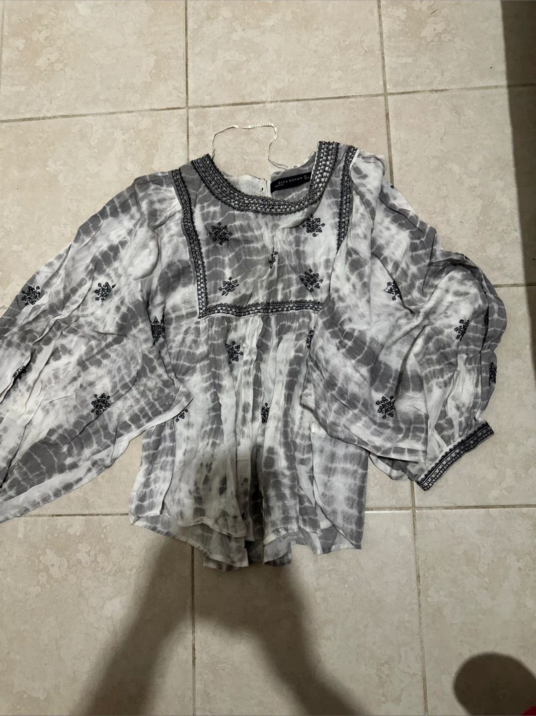 Zara Woman Tie Dye Blouse Size L