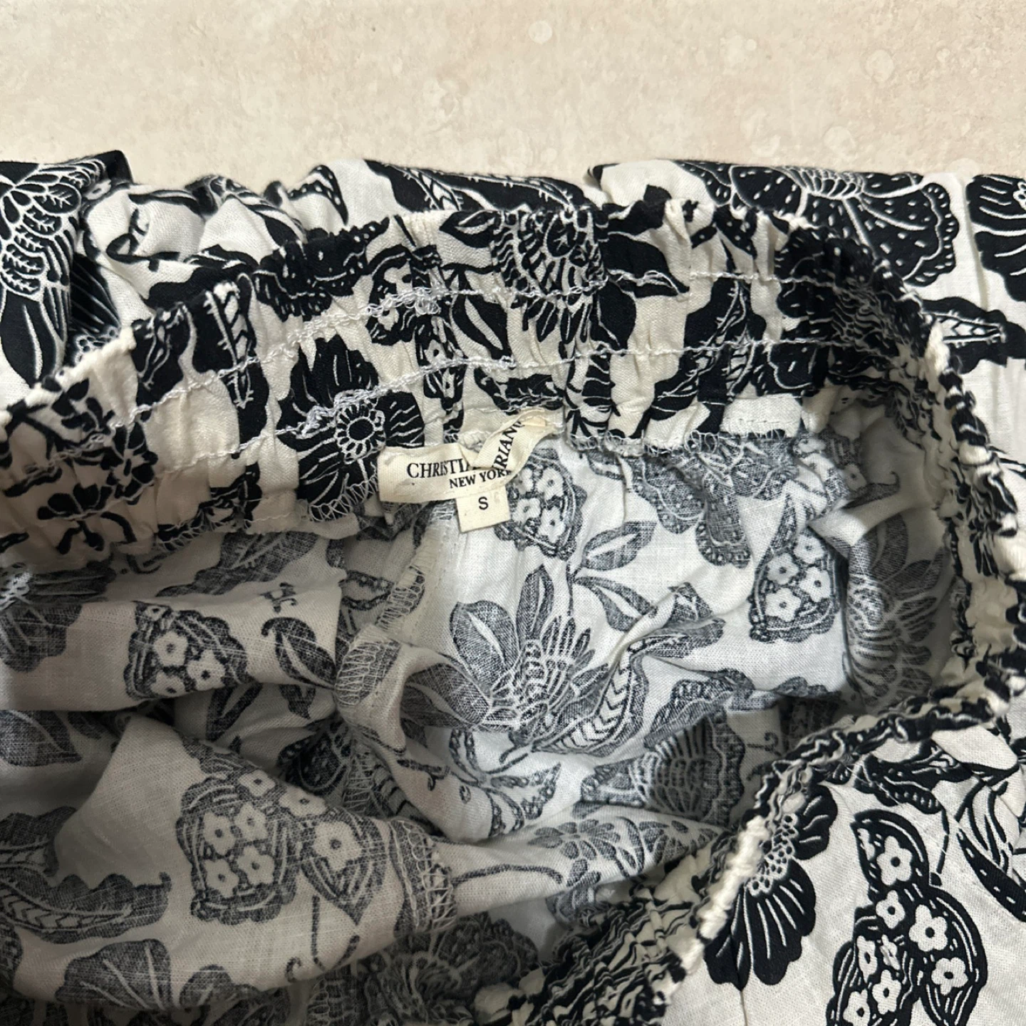 Christiian siriano Black & White Floral Wide Leg Pants Size S - photo 3