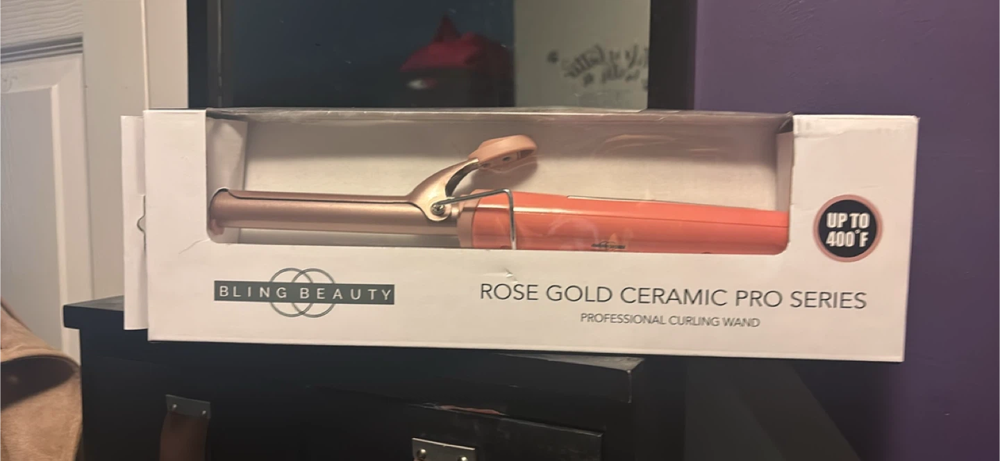 Bling Beauty Rose Gold Ceramic Pro Series Curling Wand