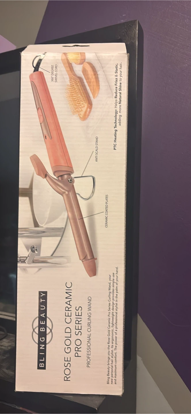 Bling Beauty Rose Gold Ceramic Pro Series Curling Wand - photo 2