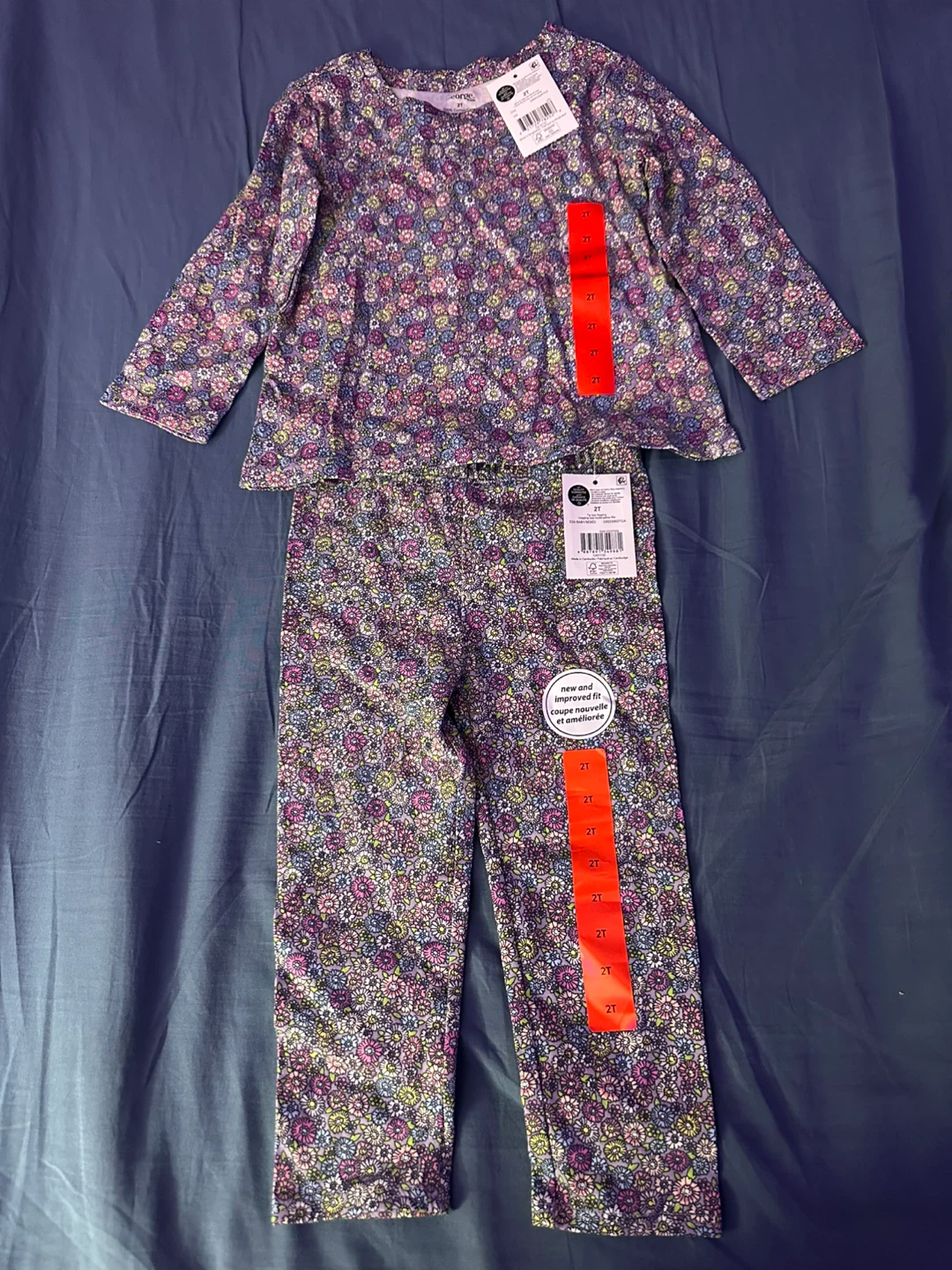 George Girls Floral Long Sleeve Top & Pants Set - Size 2T