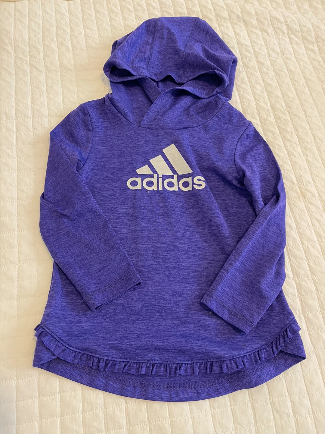 Size 3T Purple Adidas Hoodie with Ruffle Hem