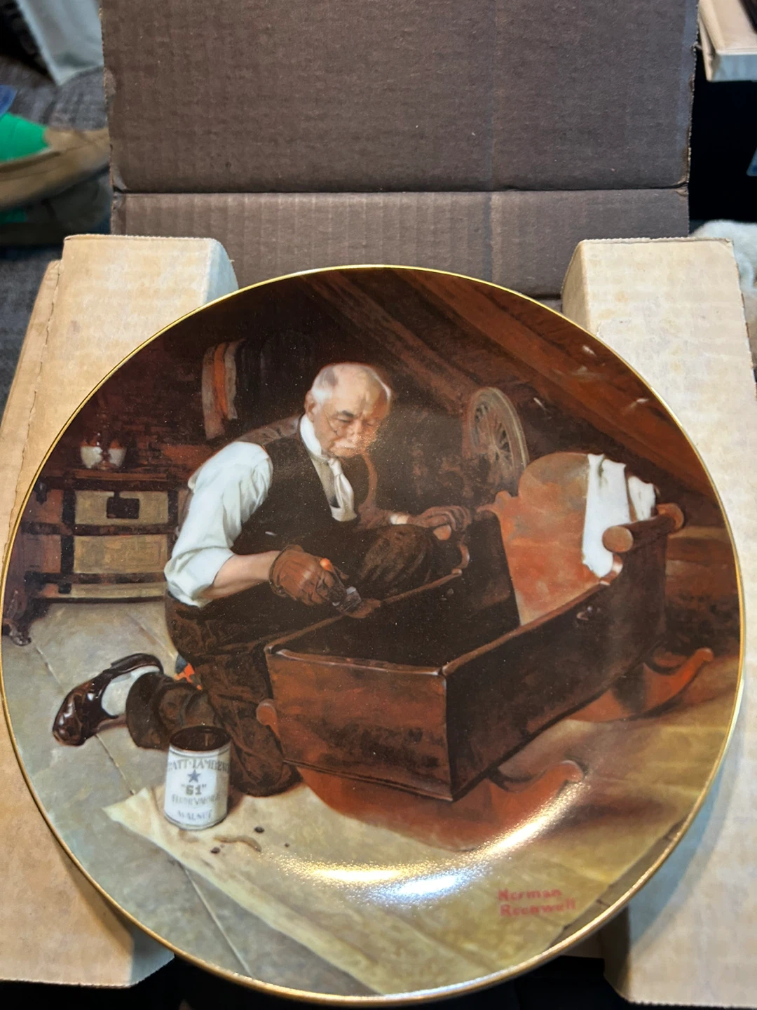 Norman Rockwell "Grandpa's Gift" Collector Plate