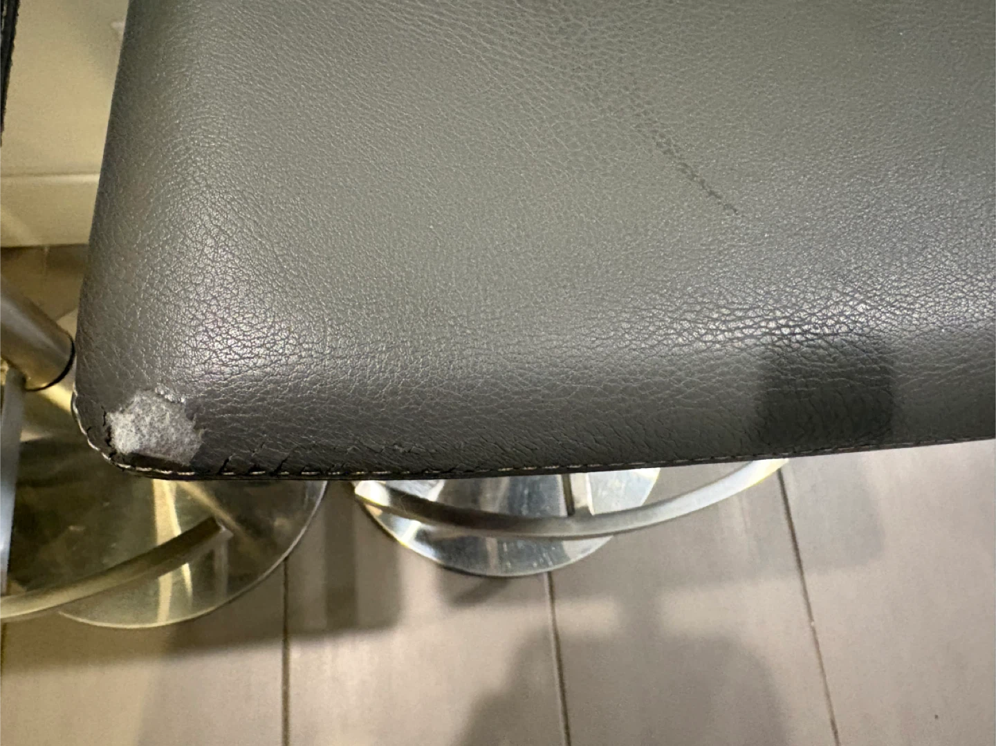 Set of 4 Grey Faux Leather Bar Stools - photo 3