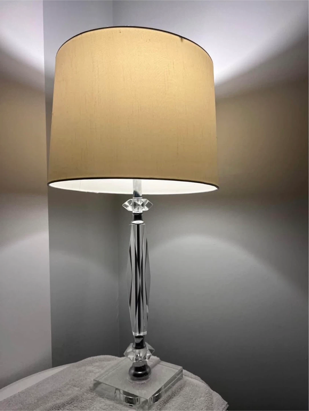 Glass Table Lamp 27” – Crystal Style Modern