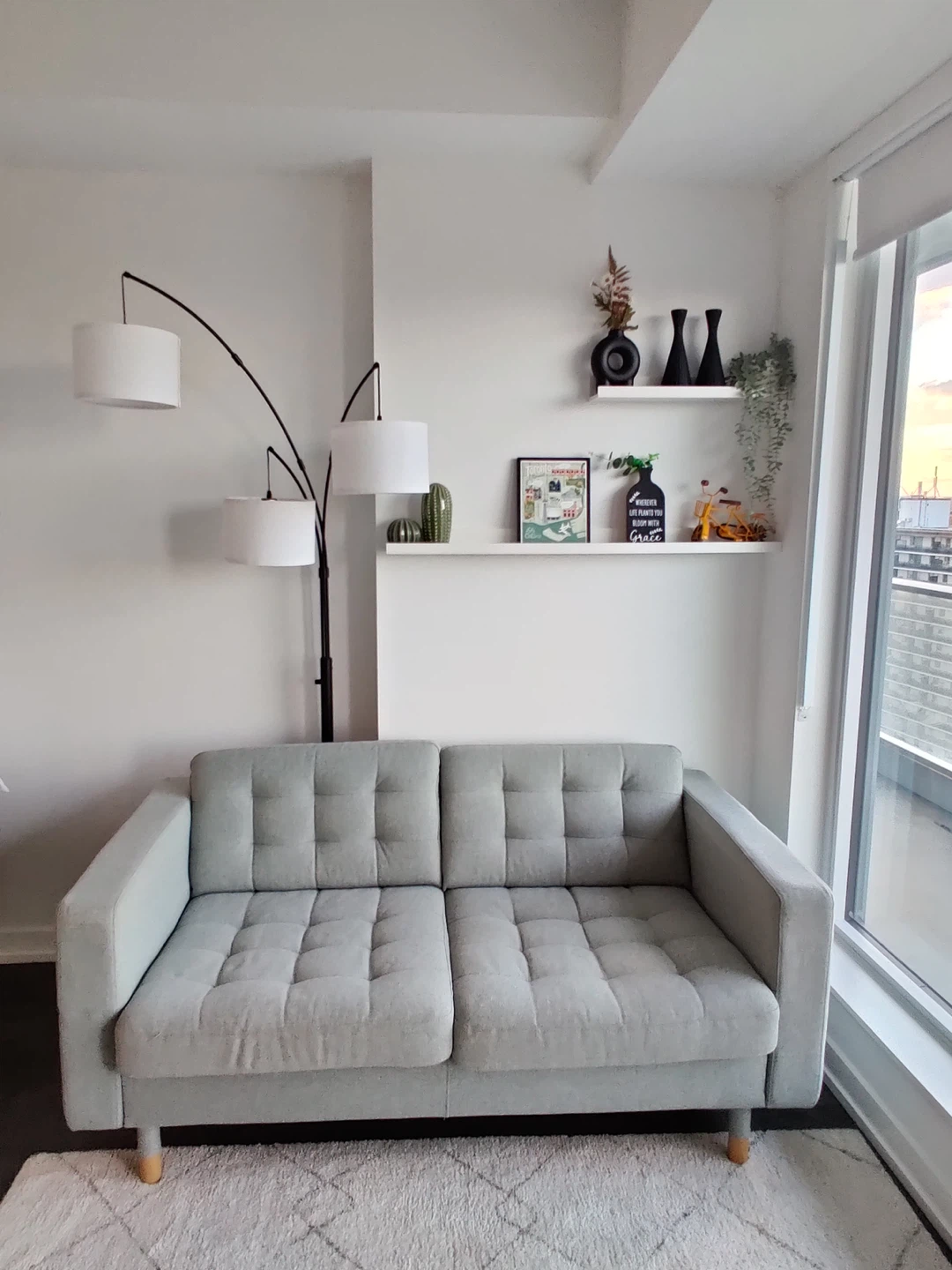 Pastel light green sofa