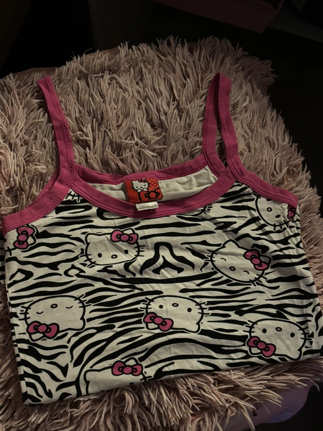 Hello Kitty Tank Top Zebra Print Size Small