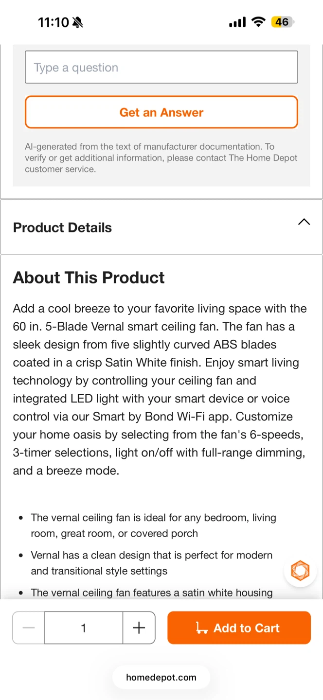 60 in. Smart Indoor/Outdoor smart  Ceiling Fan - photo 3