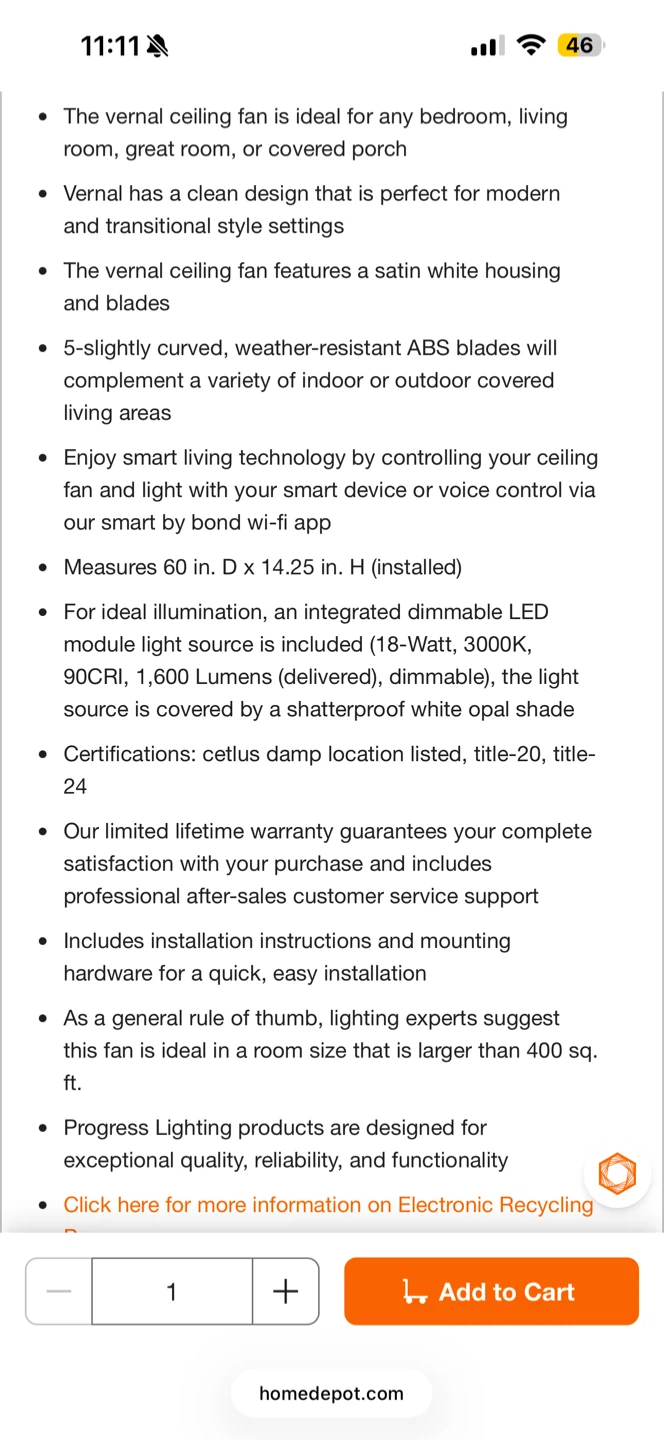60 in. Smart Indoor/Outdoor smart  Ceiling Fan - photo 4