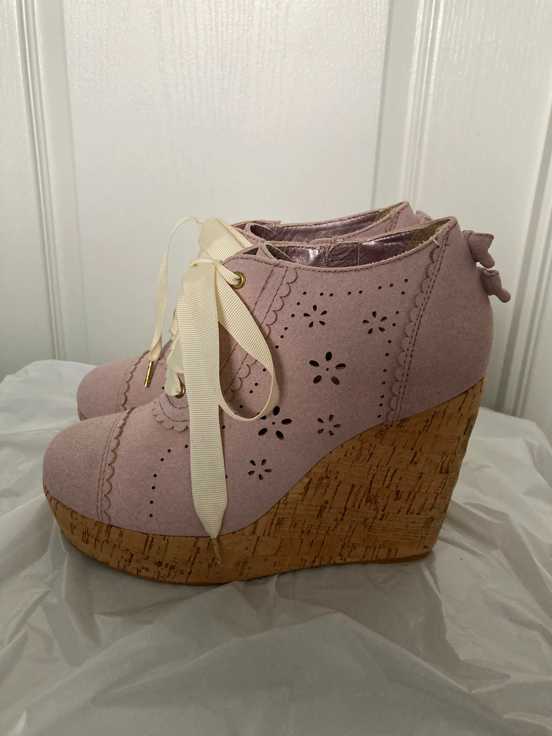 Liz Lisa Shoes Purple Wedge Platform Heels Ribbon - photo 3
