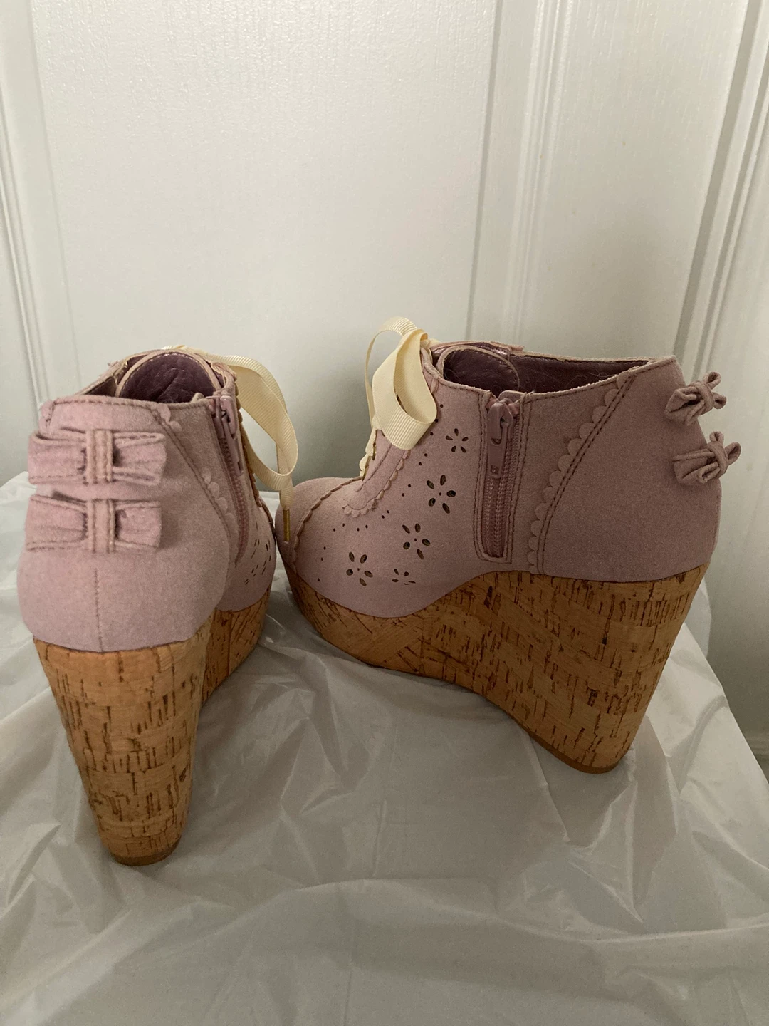 Liz Lisa Shoes Purple Wedge Platform Heels Ribbon - photo 4