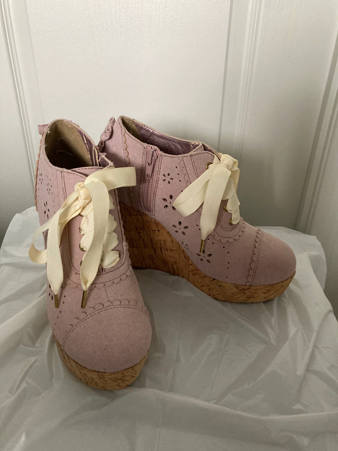 Liz Lisa Shoes Purple Wedge Platform Heels Ribbon