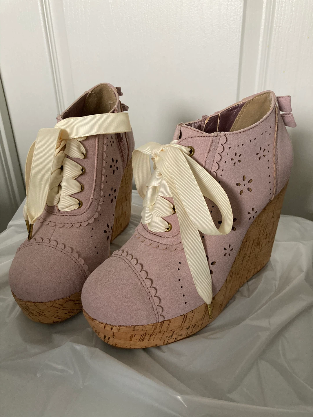 Liz Lisa Shoes Purple Wedge Platform Heels Ribbon - photo 5