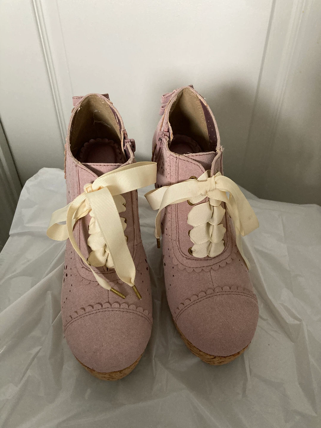 Liz Lisa Shoes Purple Wedge Platform Heels Ribbon - photo 2