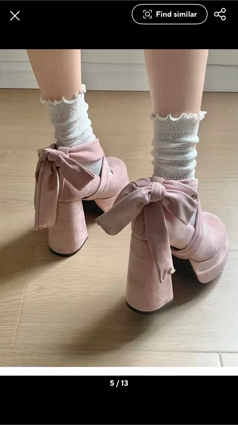Chunky Pink Platform Block Heel Shoes - photo 3