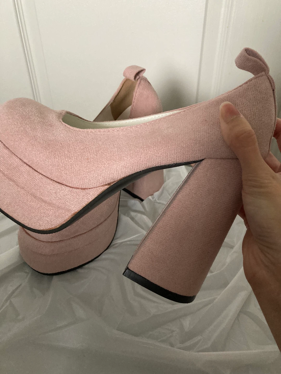 Chunky Pink Platform Block Heel Shoes - photo 5