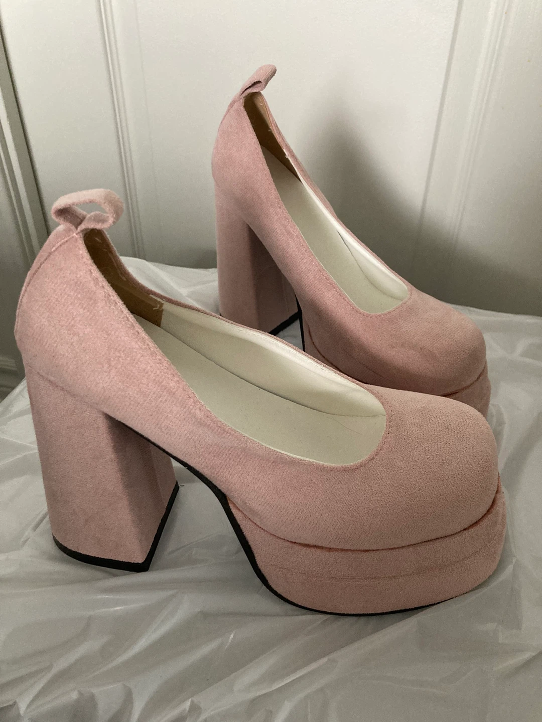 Chunky Pink Platform Block Heel Shoes - photo 4