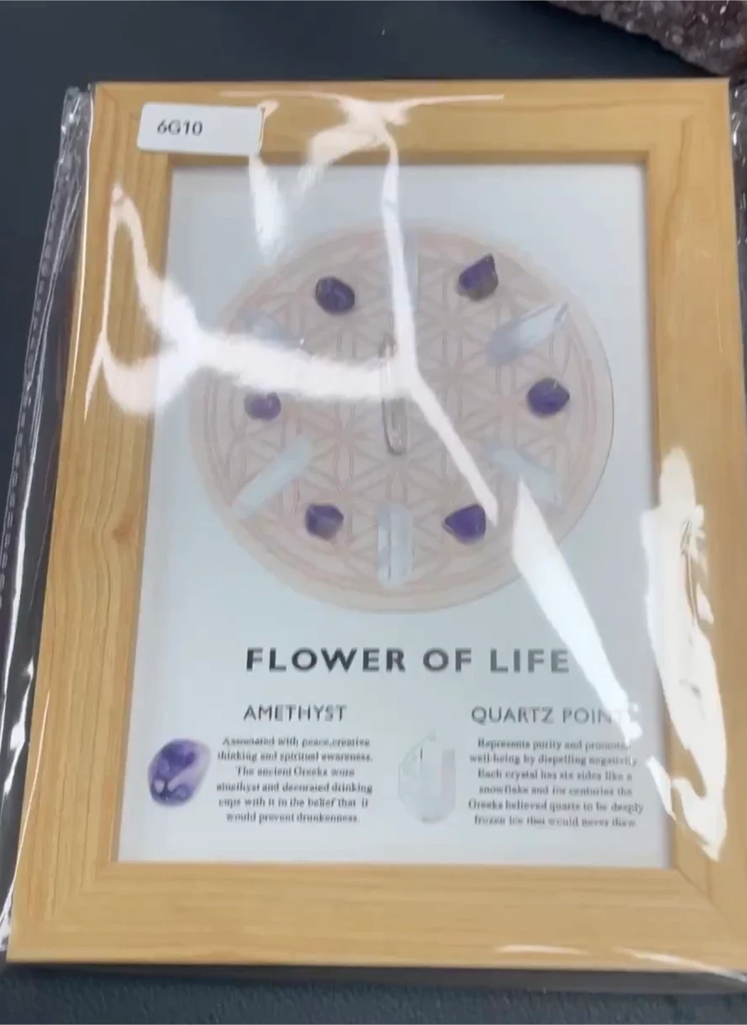 Flower of Life Crystal Art with Amethyst and Quartz - photo 2
