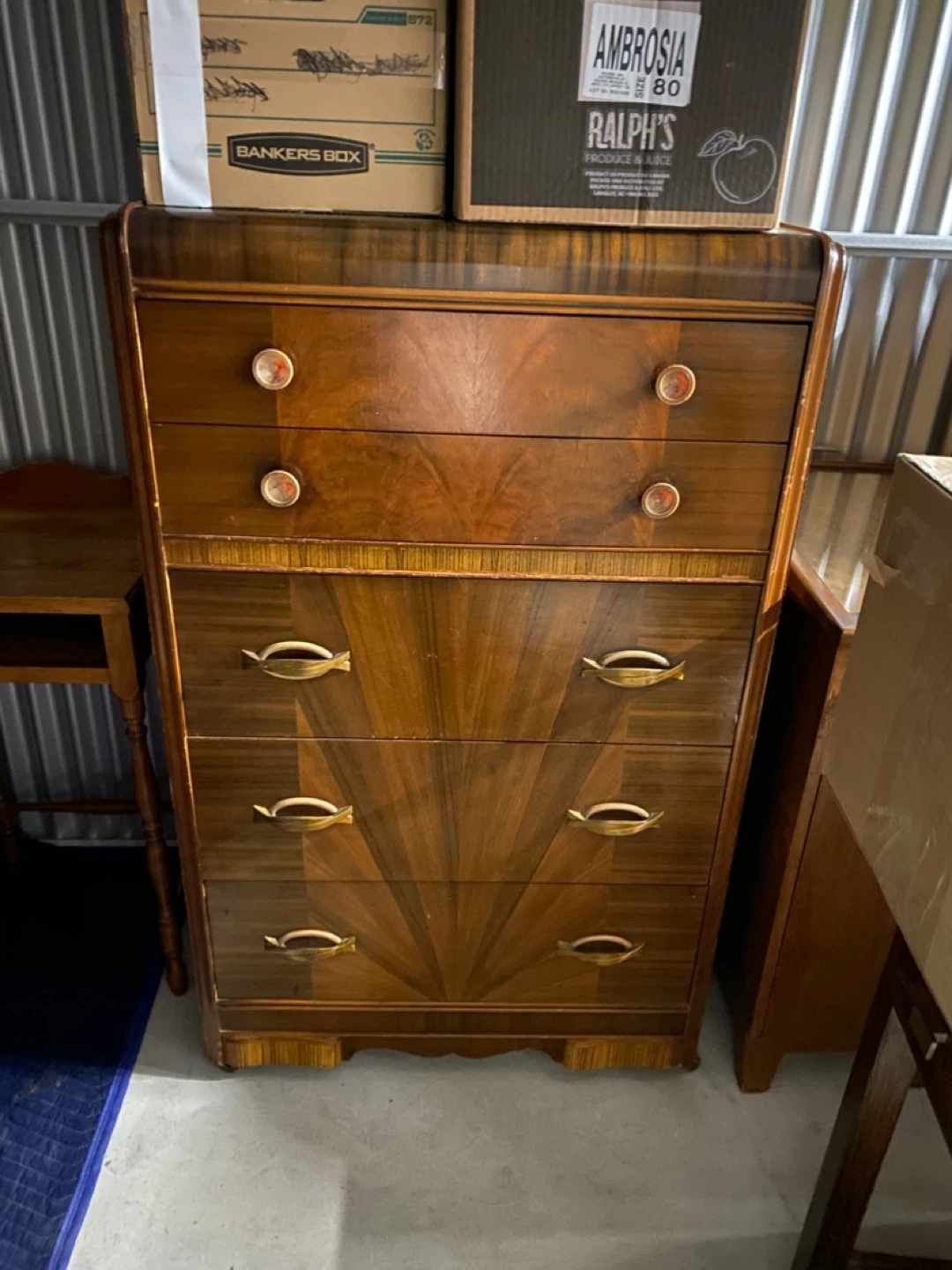 Vintage Vanity Table with Mirror and Stool - photo 4