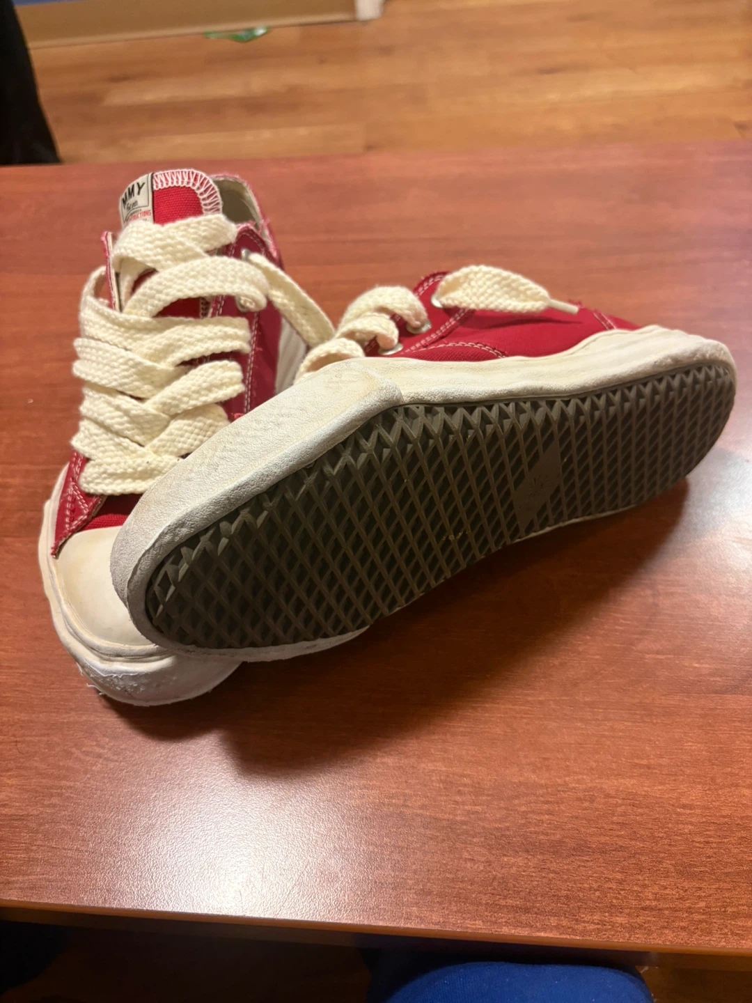 Mihara Yasuhiro Red Canvas Low Top Sneakers - photo 2
