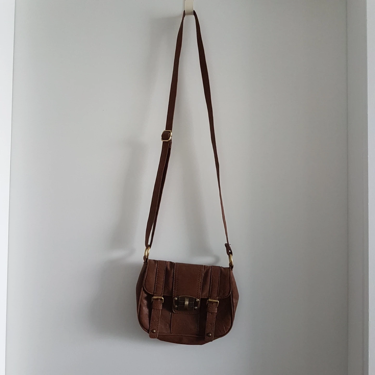 d-fusion Small Saddle Crossbody Bag — Cognac / Warm Tan Brown - photo 2