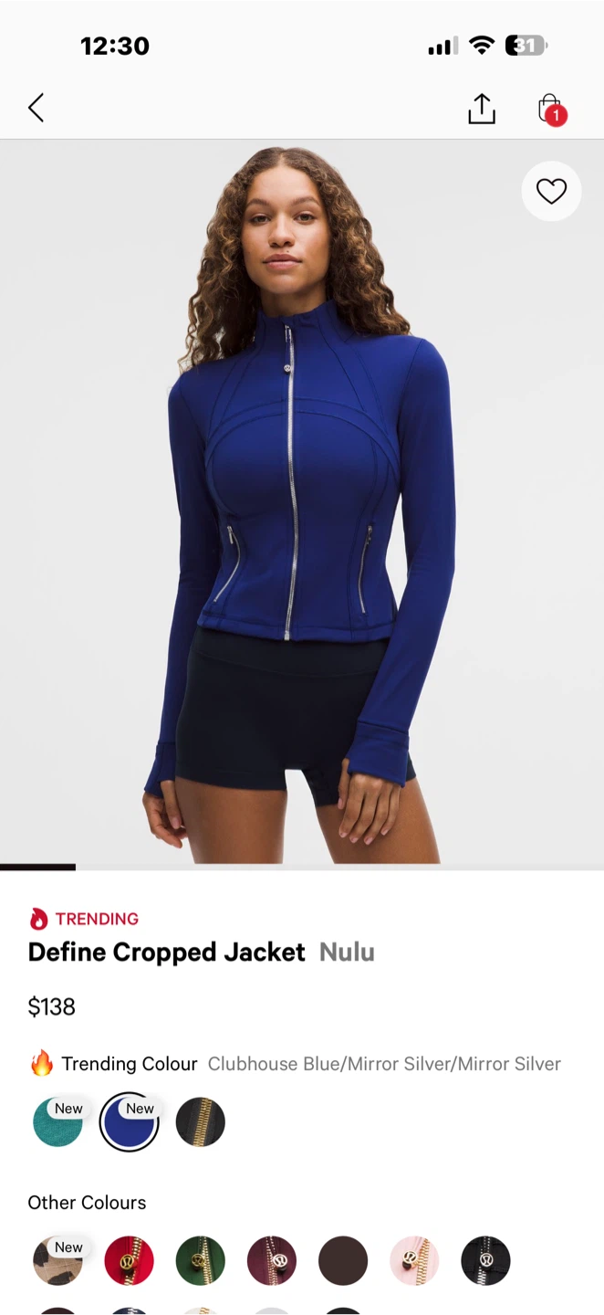 Lululemon Define Cropped Jacket Nulu